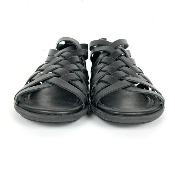 A7EIJE New York Womens Flint Woven Sandals Gladiator Open Toe Black Size 7 - Picture 8 of 14